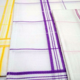 Set of 3 Ladies Women's Cotton Handkerchief Hankies Classy Gift 13" x 13" - 52